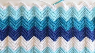 Crochet Chevron Blanket [upl. by Winton65]