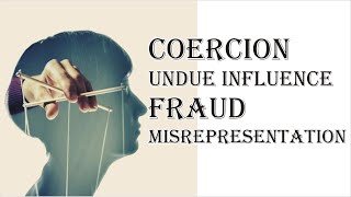 Coercion Undue Influence Fraud Misrepresentation  Indian Contract Act 1872  Law Guru [upl. by Mcnutt]