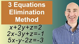 Solving Systems of 3 Equations Elimination [upl. by Ynnavoig]