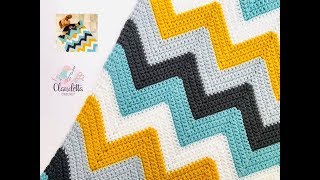 CROCHET CHEVRON STITCH  EASY BABY BLANKET [upl. by Dierolf]