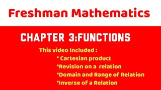 Freshman math unit 3Revision on Relations Freshman mathematics coursemath 1011Algebra 1 [upl. by Yentrok]