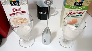 Oat Milk vs Almond Milk part 2 Frothing Test [upl. by Timothee818]