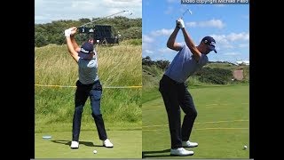 Justin Thomas golf swing  Long Iron faceon amp downtheline July 2017 [upl. by Reynolds]