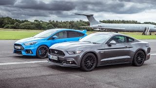 Ford Mustang vs Ford Focus RS  Top Gear Drag Races [upl. by Nnylsoj]