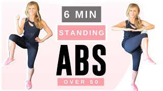 6 Minute Standing Abs Indoor Workout Over 50  Low Impact [upl. by Earazed]